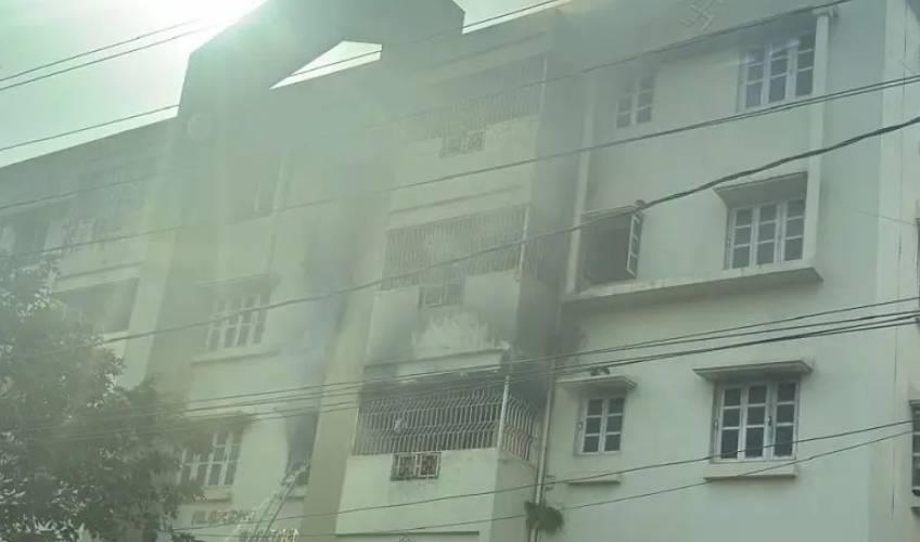 Odisha News:Dual-Fire-Incidents-Rock-Bhubaneswar-Residents-Rescued-Arson-Suspected