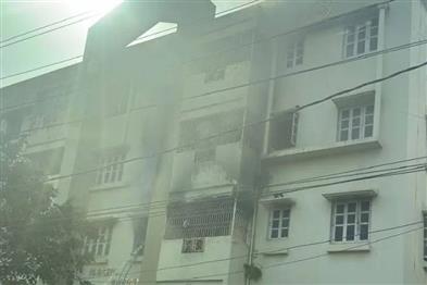 Odisha News:Dual-Fire-Incidents-Rock-Bhubaneswar-Residents-Rescued-Arson-Suspected
