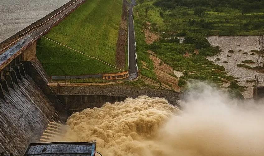 Odisha News:Hirakud-Reservoir-Water-Level-Rises-6-Gates-Opened-for-Flood-Discharge