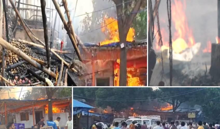 Odisha News:Massive-Fire-Engulfs-Pariba-Market-in-Bhubaneswar