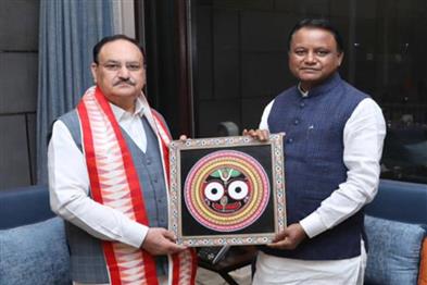 Odisha News:Odisha-CM-Majhi-Meets-JP-Nadda-on-Health-Infrastructure