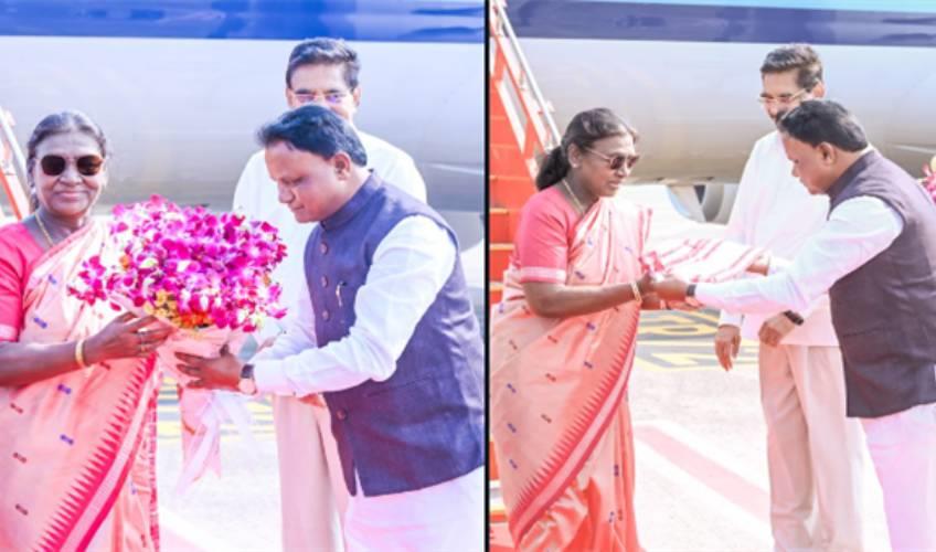 Odisha News:President-Murmu-Arrives-in-Odisha-Set-to-Address-State-Assembly