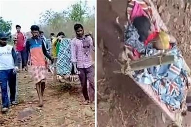 Odisha News:Roadless--Forsaken-Nabarangpurs-Stretcher-Shame
